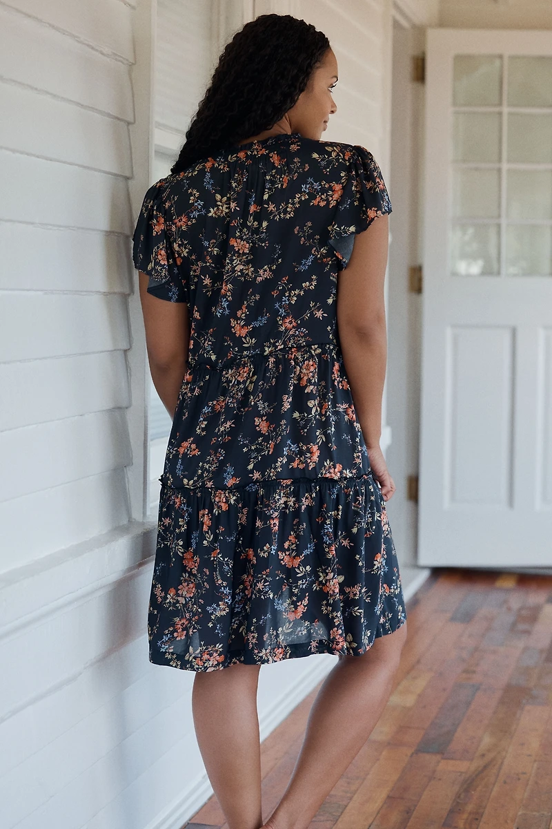 By Anthropologie Ruffle Sleeve Dress