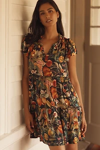 By Anthropologie Ruffle Sleeve Dress