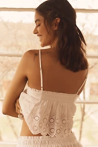 By Anthropologie Eyelet Crop Swing Cami