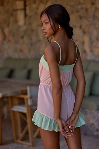 LyreBird Sheer Ruffle Romper