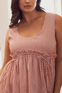 By Anthropologie Sleeveless Gingham Midi Dress
