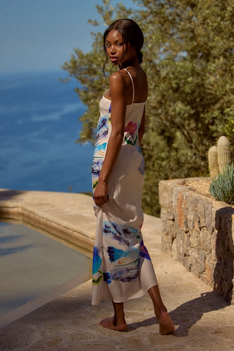 Yumi Kimura x LyreBird Printed Midi Slip Dress