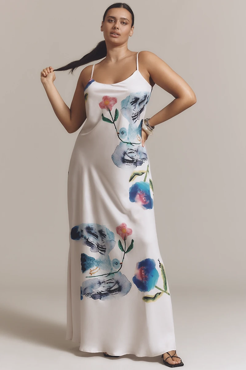 Yumi Kimura x LyreBird Printed Midi Slip Dress