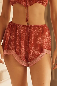 LyreBird Embroidered Flowy Shorts