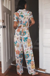 LyreBird Printed Silky Barrel Pajama Pants