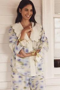 LyreBird Scalloped Collar Buttondown Sleep Shirt