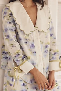 LyreBird Scalloped Collar Buttondown Sleep Shirt