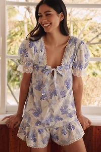 LyreBird Puff Sleeve Romper