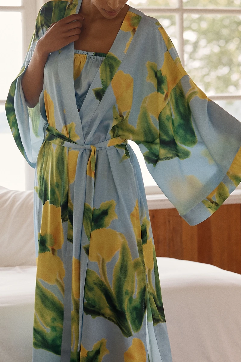 LyreBird Silky Three-Piece Robe Set