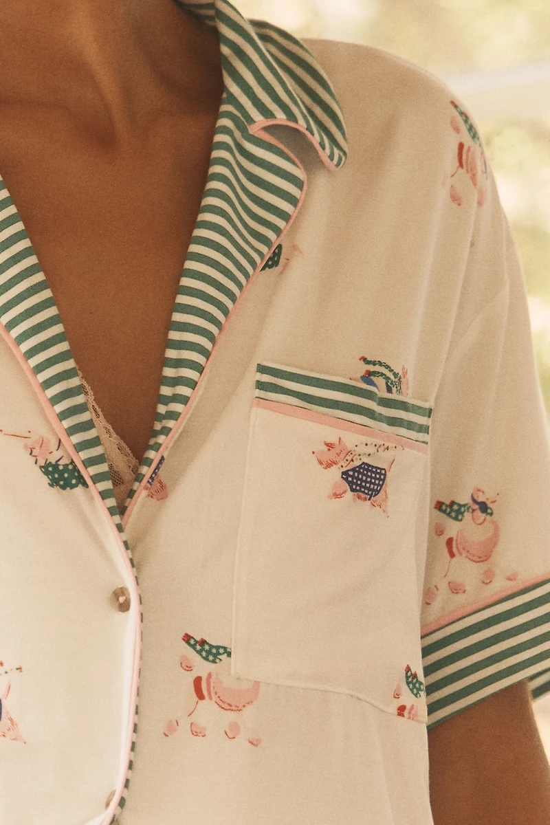 The Briar Piped Pajama Shirt: Short-Sleeve Edition