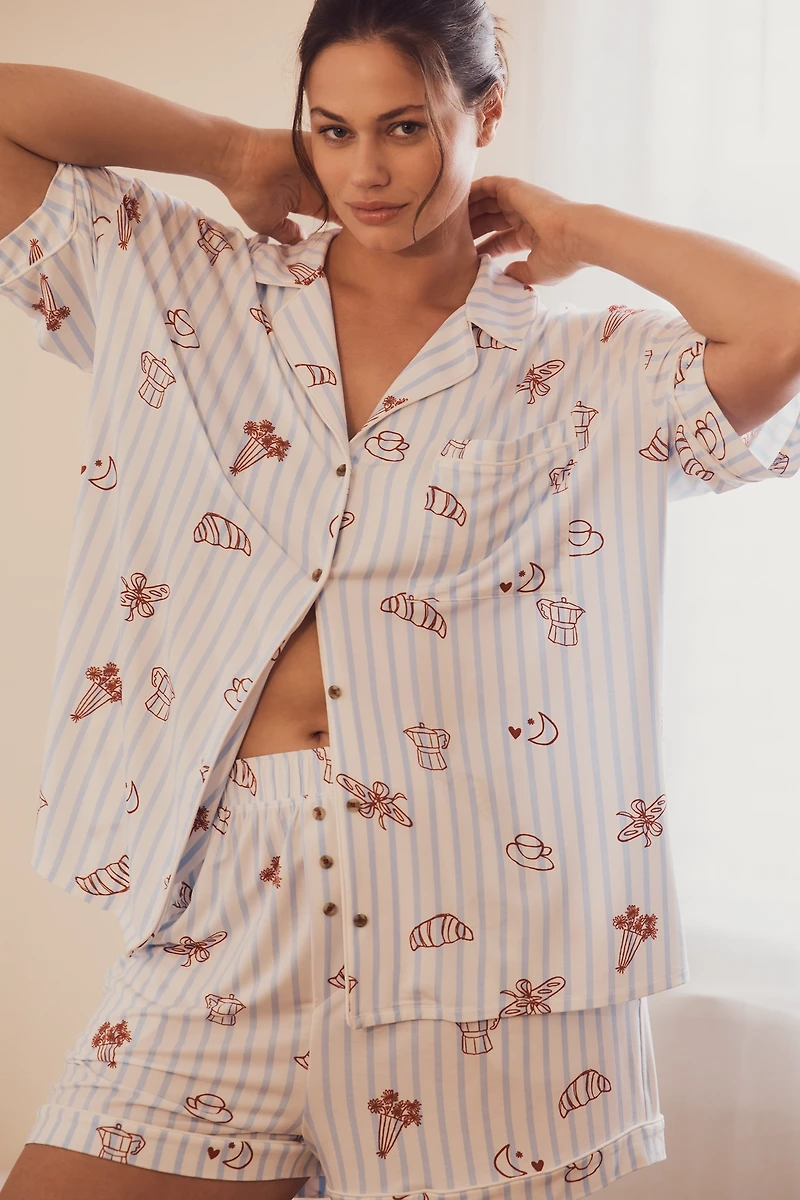 The LyreBird ModaLuxe Short Sleeve Pajama Shirt