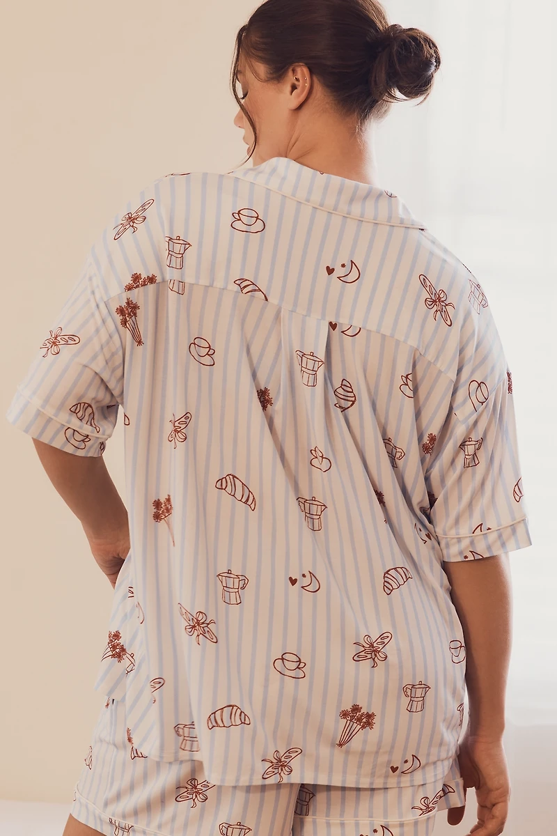 The LyreBird ModaLuxe Short Sleeve Pajama Shirt