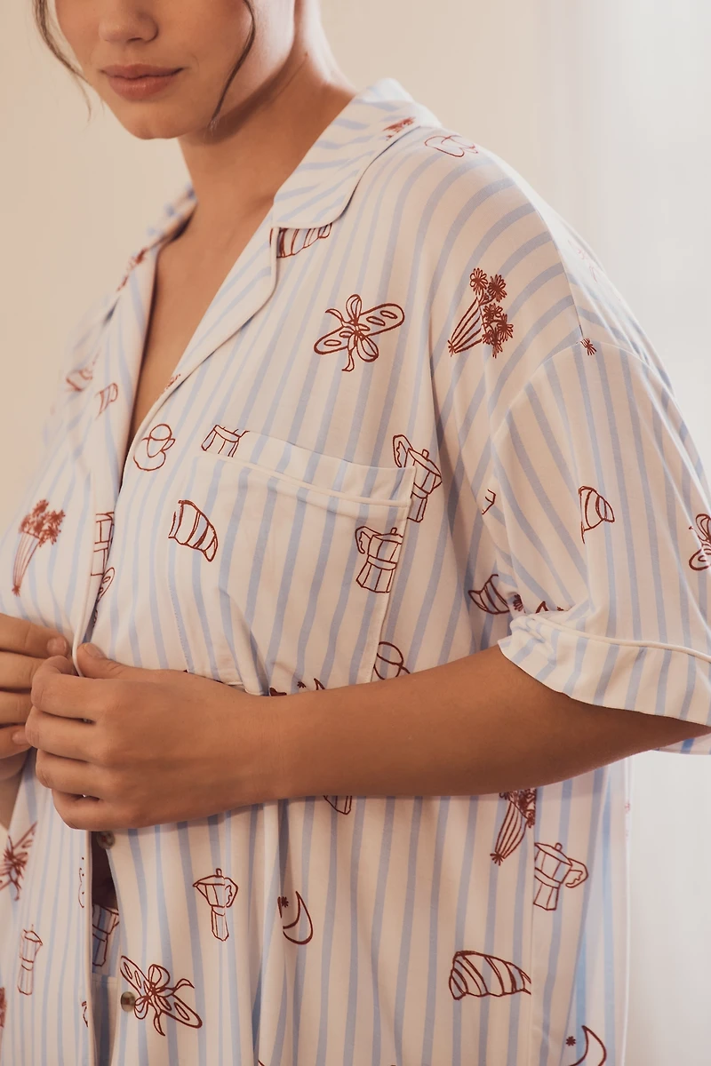The LyreBird ModaLuxe Short Sleeve Pajama Shirt