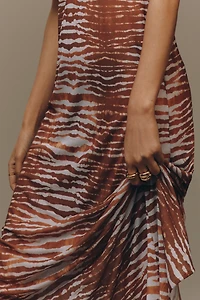 Mucci Claudette Sheer Mesh Slip Midi Dress