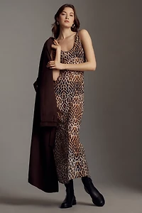 Mucci Claudette Sheer Mesh Slip Midi Dress
