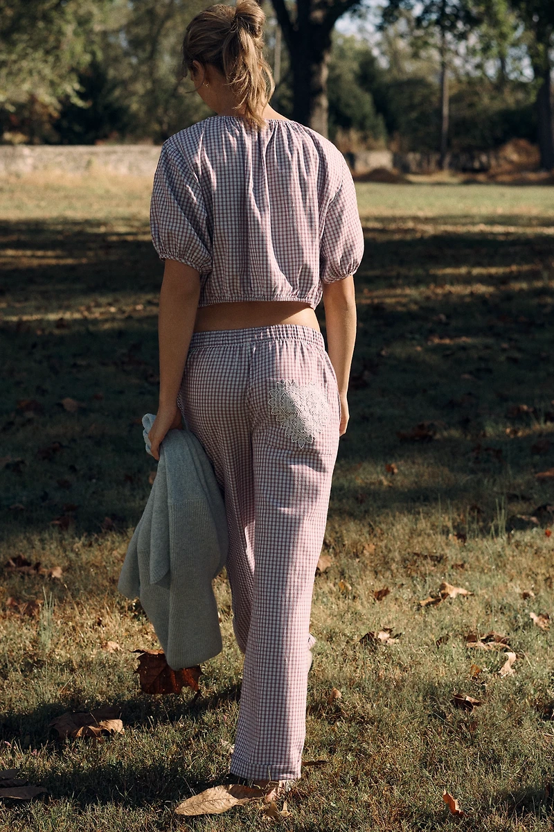 LyreBird Flannel Wide-Leg Pants
