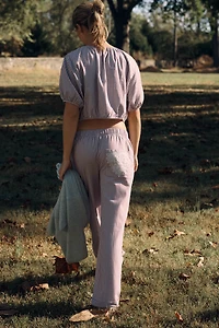 LyreBird Flannel Wide-Leg Pants