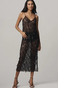 Love Stories Mia Sheer Sequin Midi Skirt