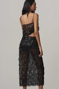 Love Stories Mia Sheer Sequin Midi Skirt
