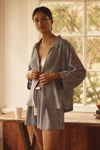 Eberjey Linen Blend Buttondown Pajama Top