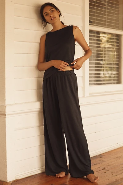 Eberjey Linen Knit High-Waisted Pants