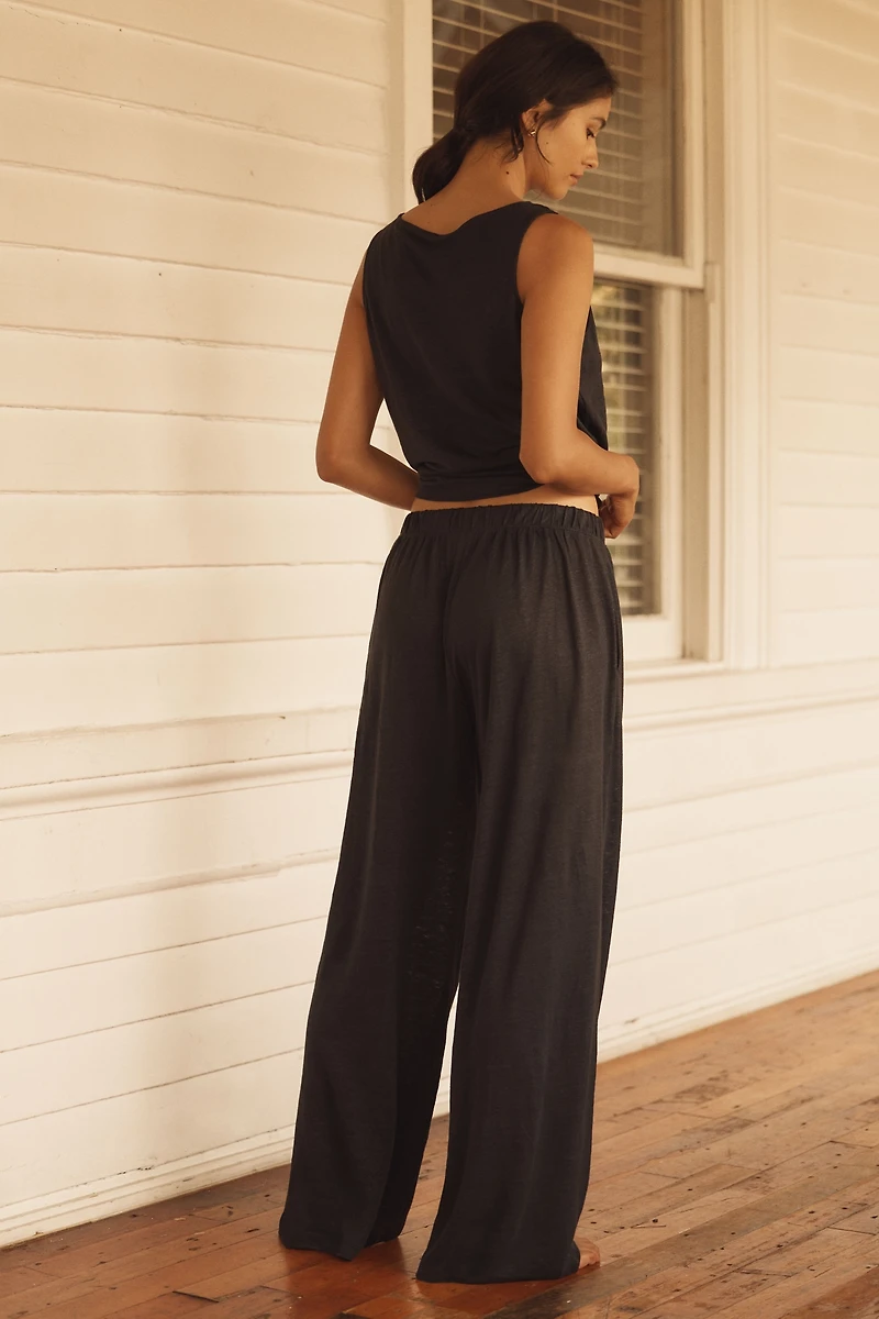 Eberjey Linen Knit High-Waisted Pants