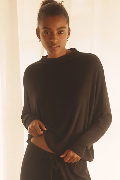 Eberjey Cozy Time Long-Sleeve Mock-Neck Top
