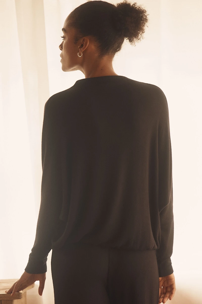 Eberjey Cozy Time Long-Sleeve Mock-Neck Top