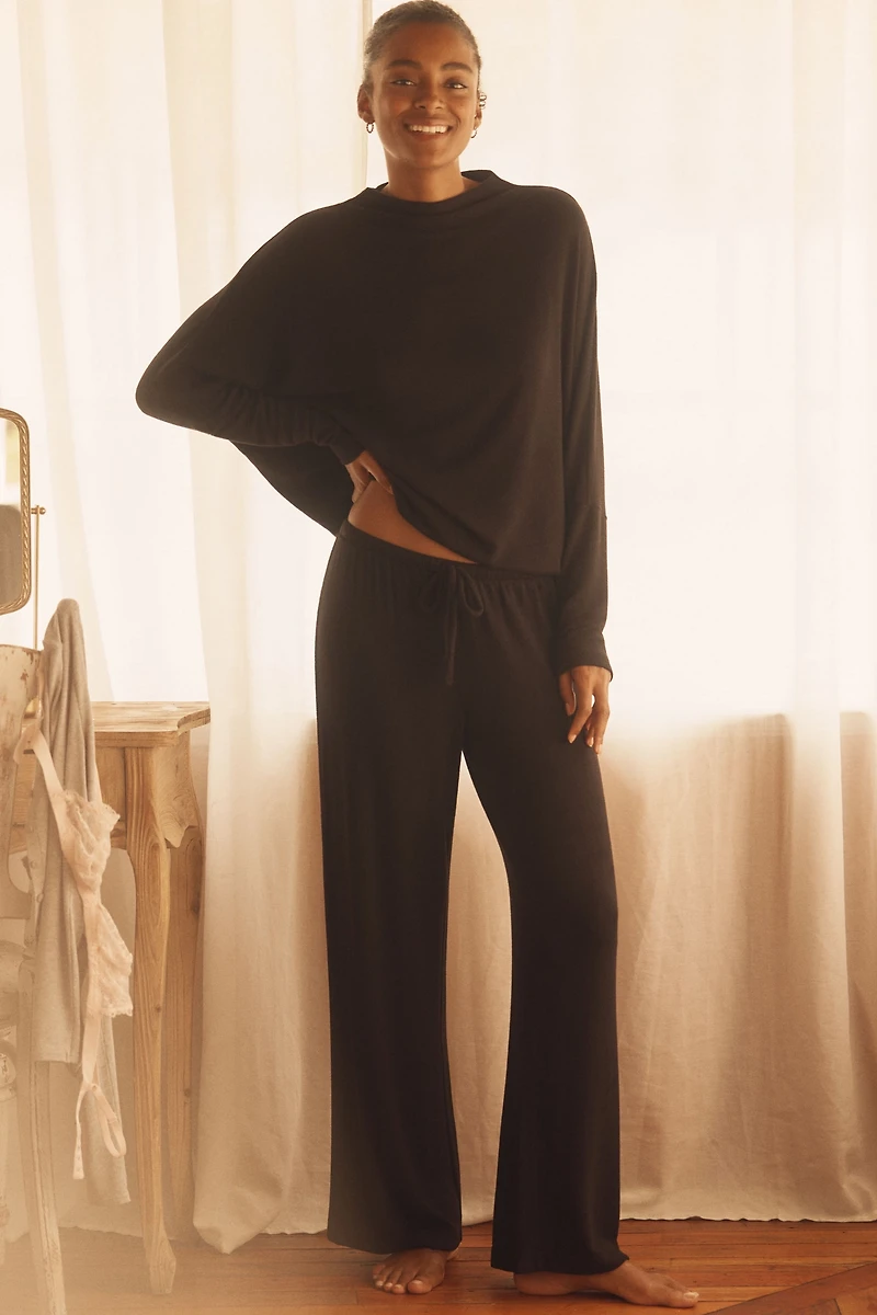 Eberjey Cozy Time Long-Sleeve Mock-Neck Top