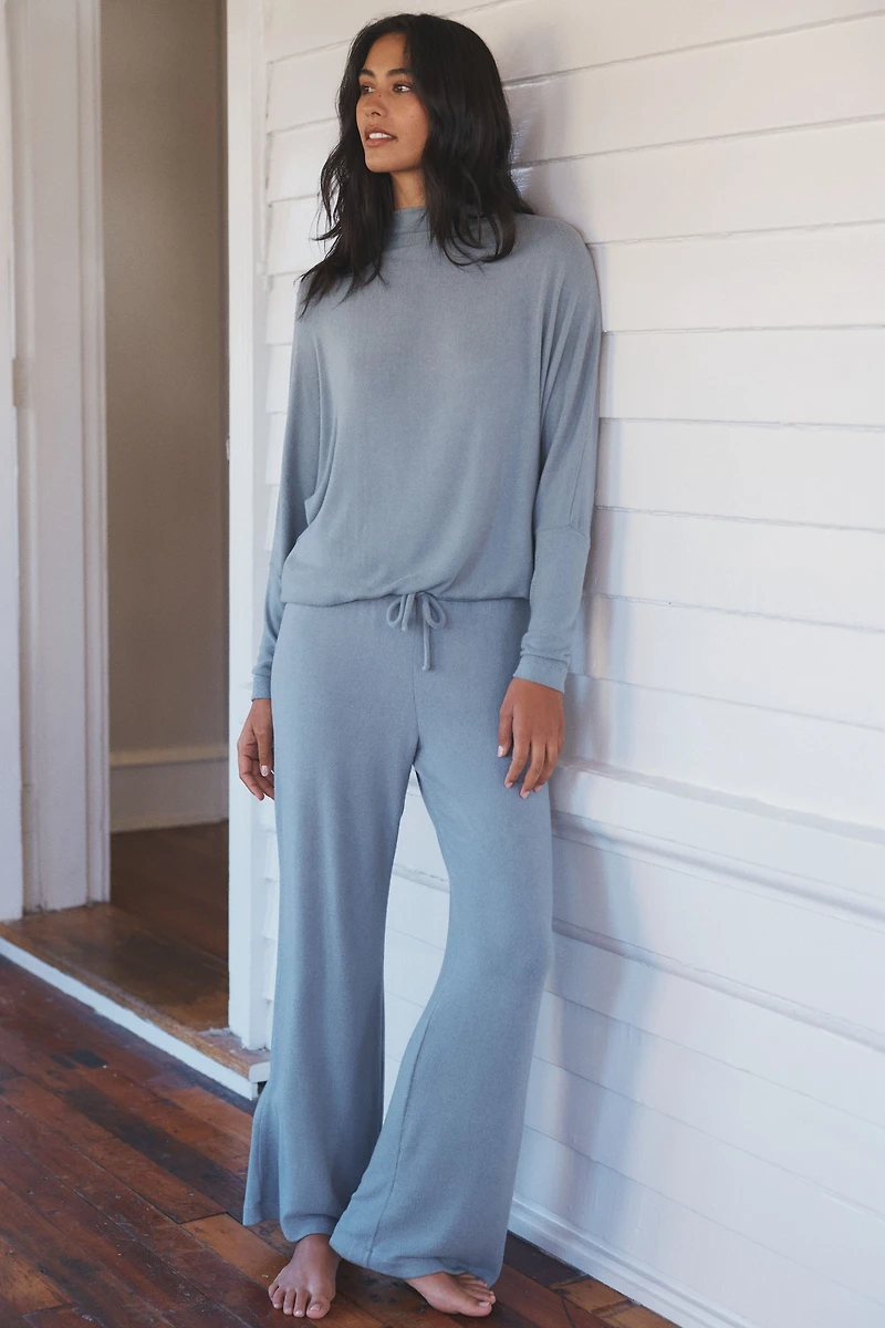 Eberjey Cozy Time Mock-Neck Pullover Sweatshirt