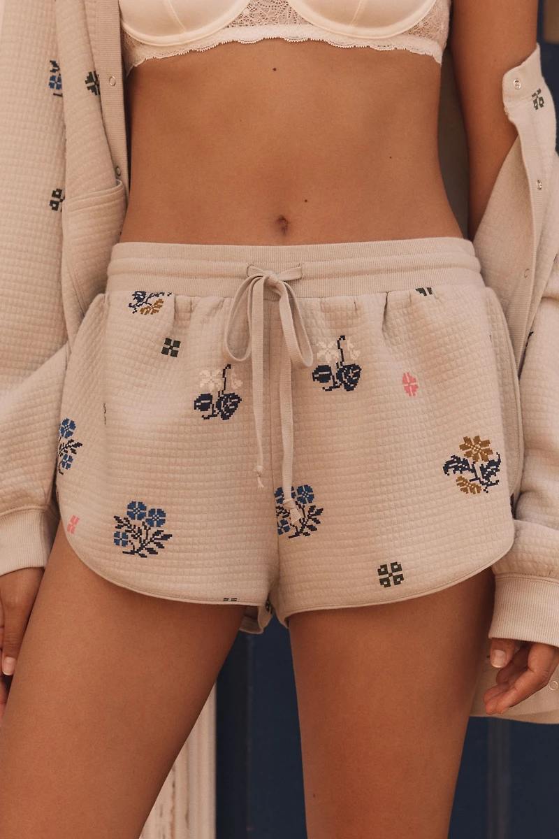 LyreBird Printed Quilted Shorts