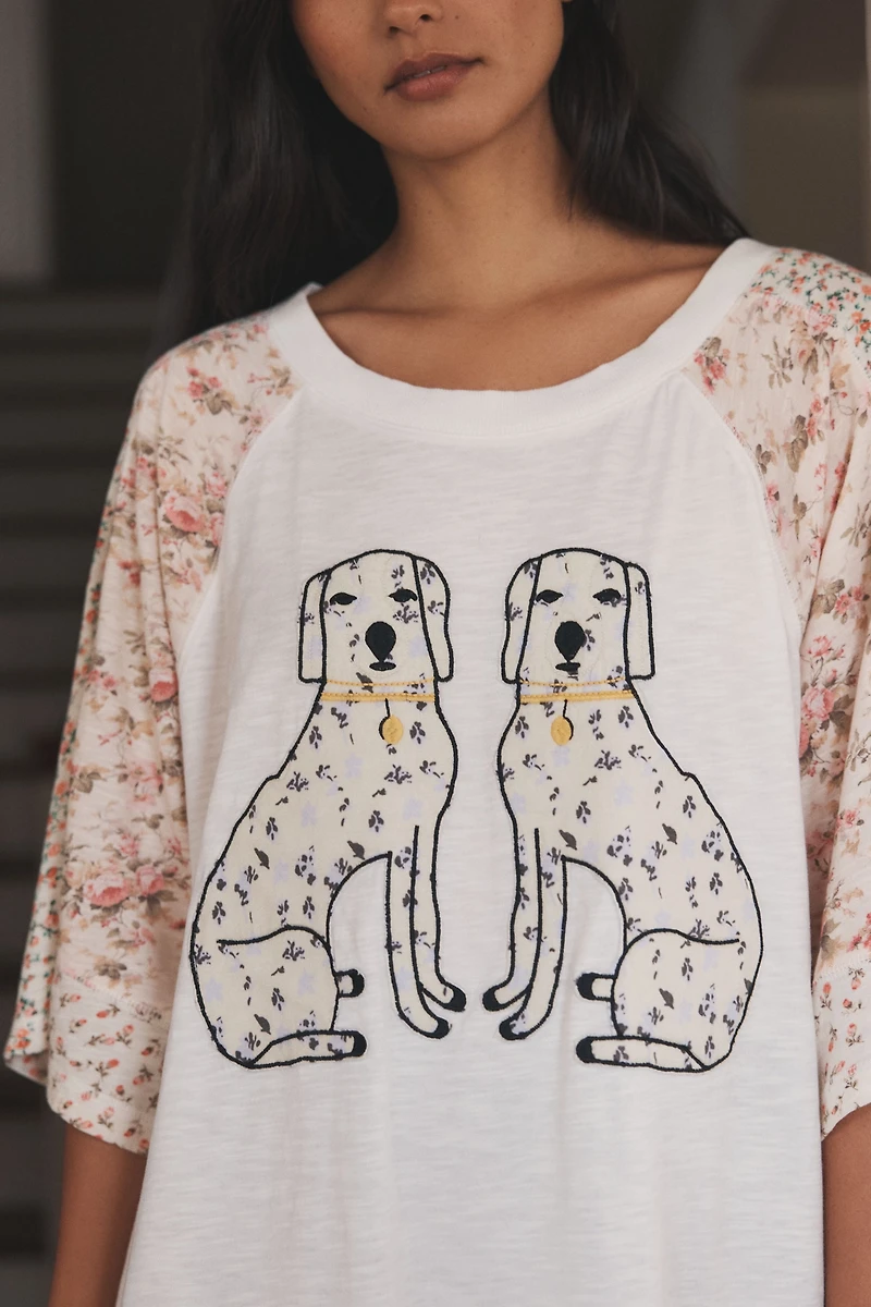 LyreBird Oversized Dog Graphic Tee