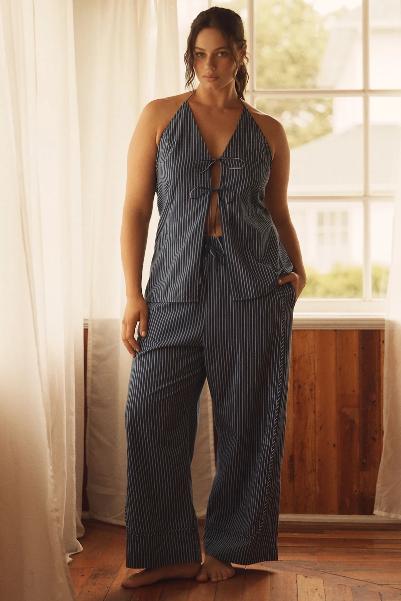 LyreBird Cotton Tie-Front Vest