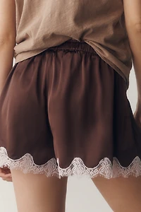 LyreBird Silken Lace-Trim Shorts