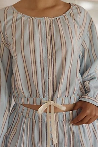 LyreBird Long Sleeve Buttondown Bubble Top