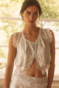For Love & Lemons Lace Button-Front Top