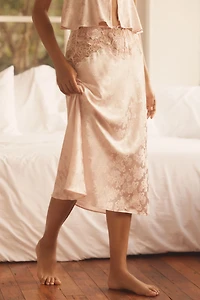 For Love & Lemons Camilla Slip Midi Skirt