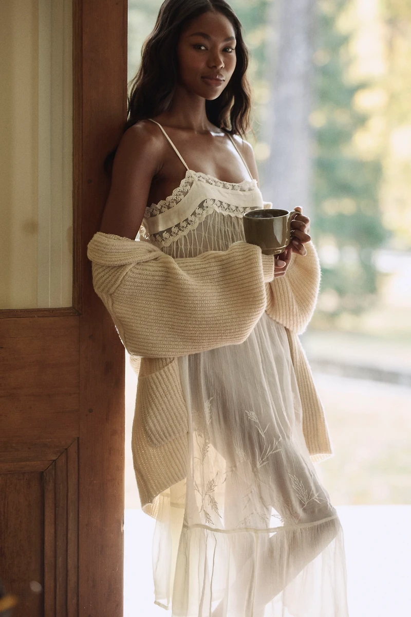 LyreBird Pleated Chiffon Midi Dress