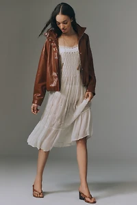 LyreBird Pleated Chiffon Midi Dress