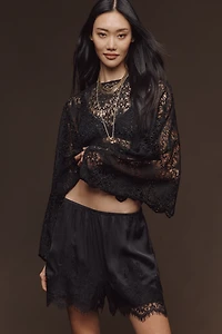 LyreBird Lace-Trim Silky Shorts