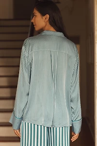 By Anthropologie Oversized Button-Front Pajama Shirt