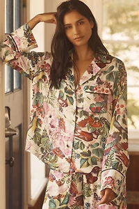 By Anthropologie Oversized Button-Front Pajama Shirt