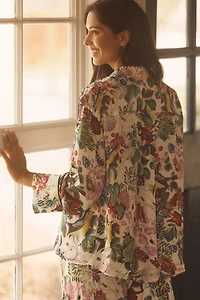 By Anthropologie Oversized Button-Front Pajama Shirt