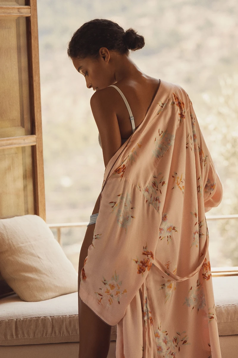 LyreBird Silky Printed Robe