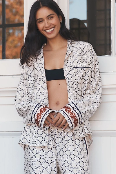 Maeve Silky Buttondown Pajama Top