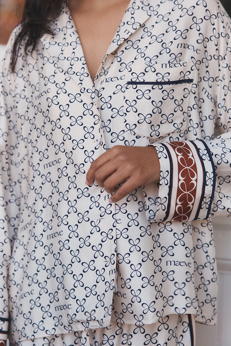 Maeve Silky Buttondown Pajama Top