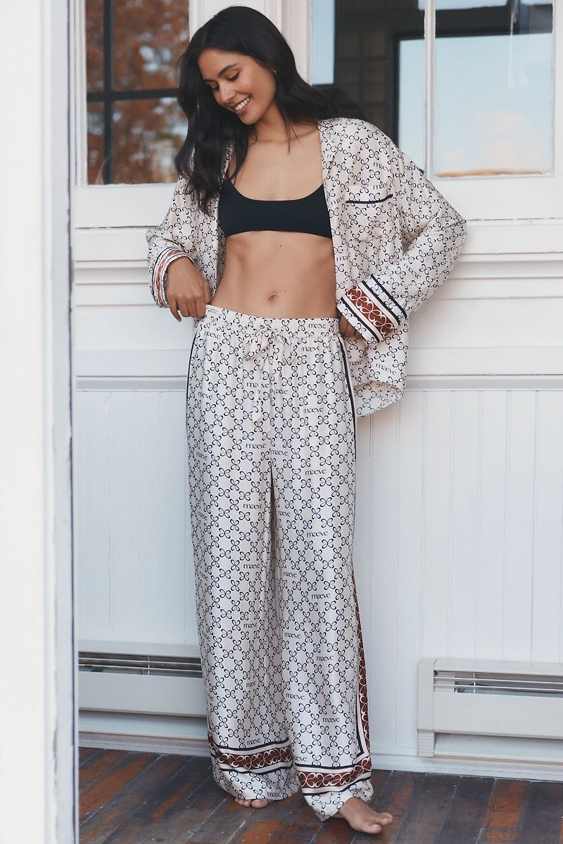 Maeve Silky Wide-Leg Pajama Pants