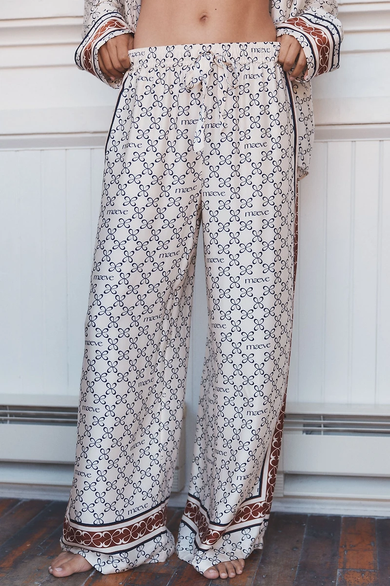 Maeve Silky Wide-Leg Pajama Pants
