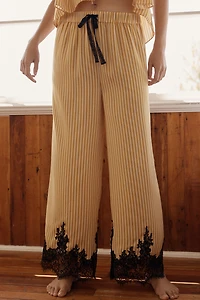 LyreBird Printed Silky Lace Pajama Pants