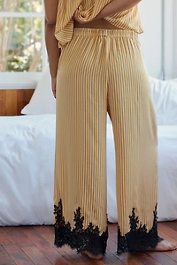 LyreBird Printed Silky Lace Pajama Pants